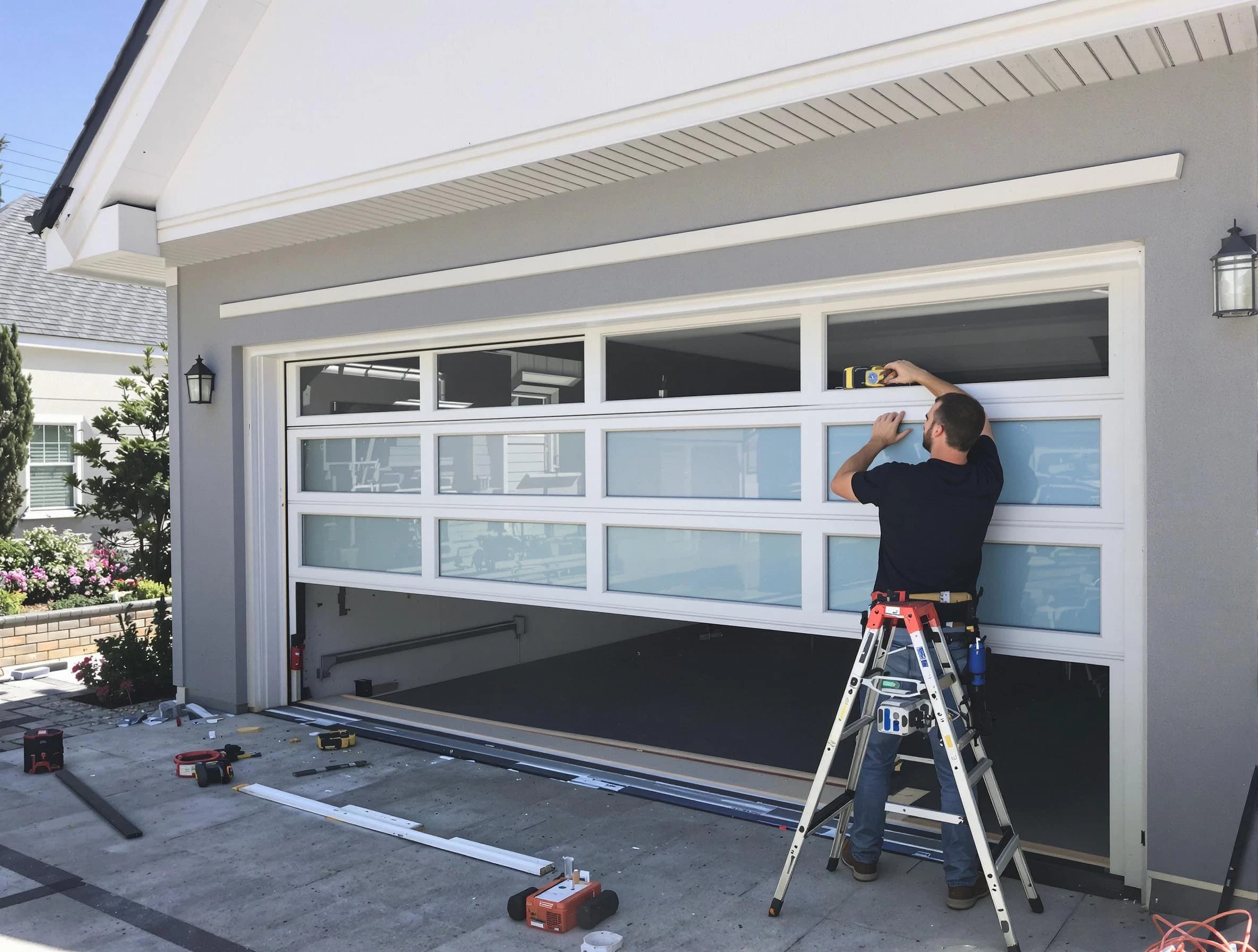 King George Garage Door Repair team performing garage door replacement in King George