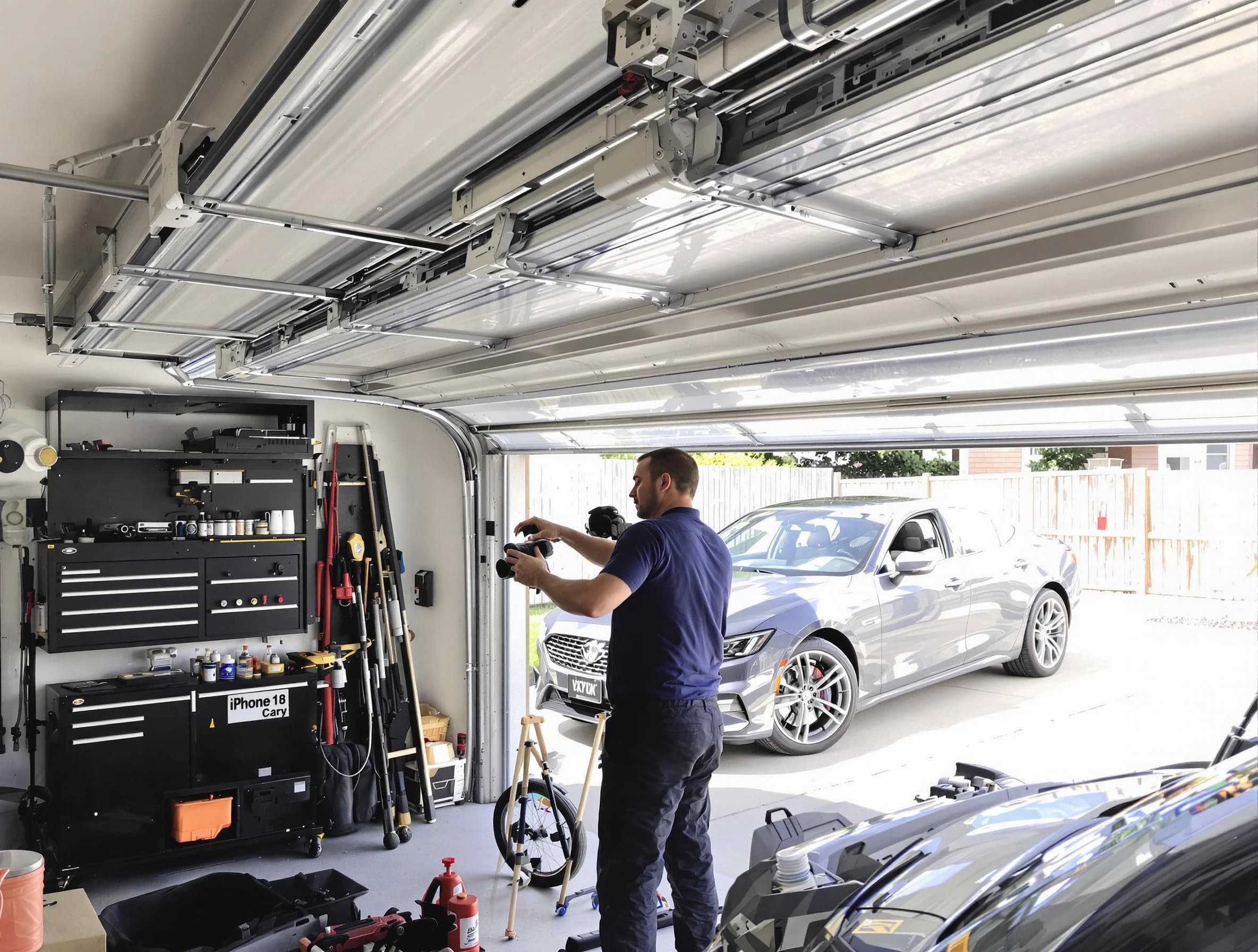 King George Garage Door Repair technician fixing noisy garage door in King George