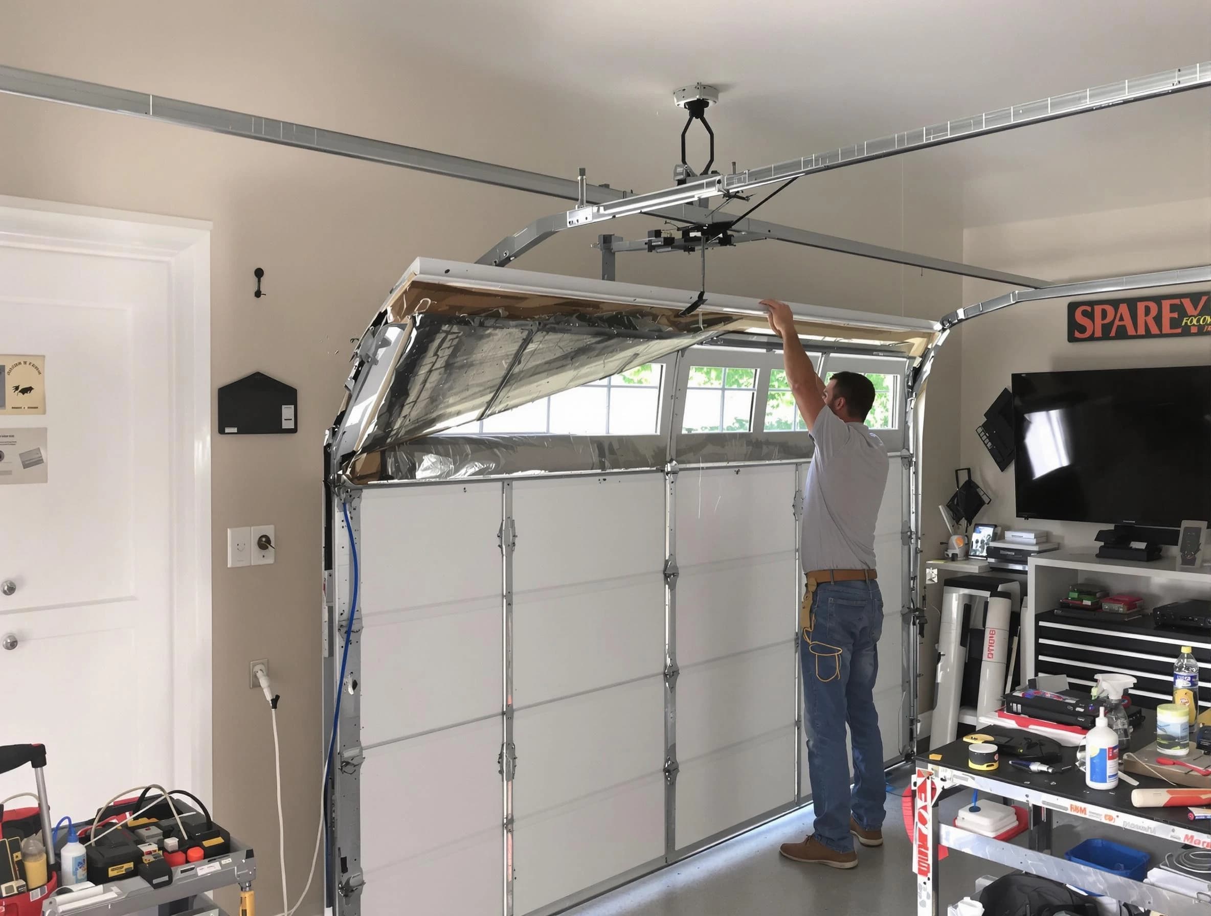 Garage door section replacement by King George Garage Door Repair in King George
