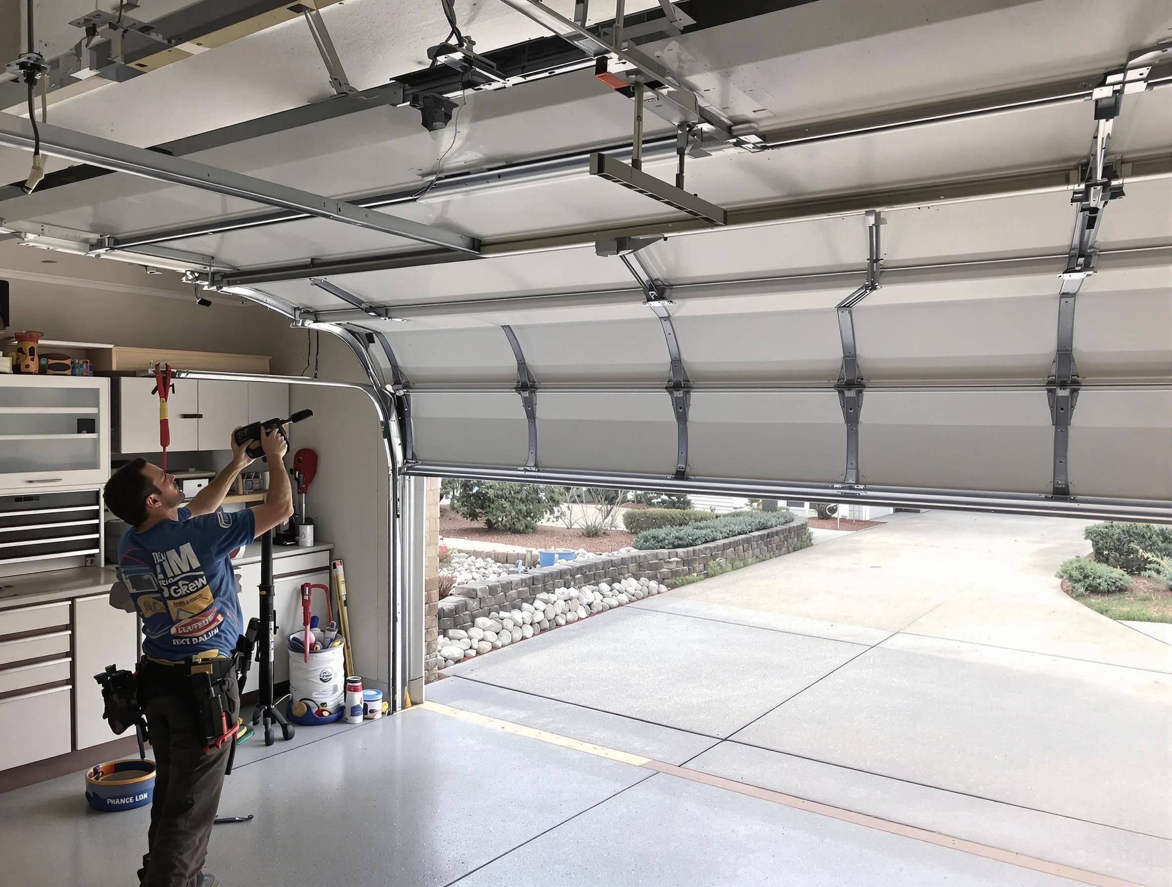 Garage door track repair service by King George Garage Door Repair in King George