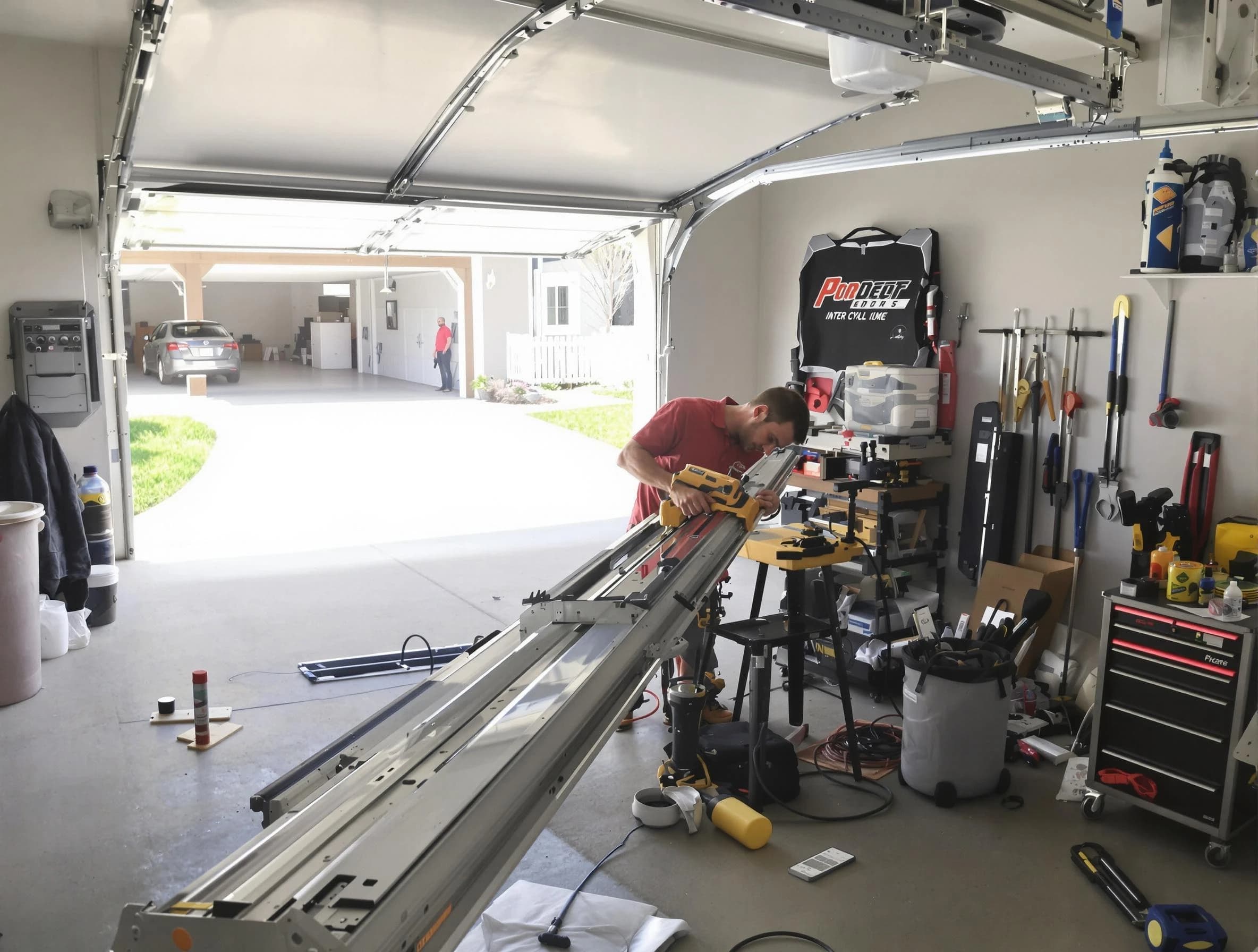 King George Garage Door Repair expert performing track repair in King George