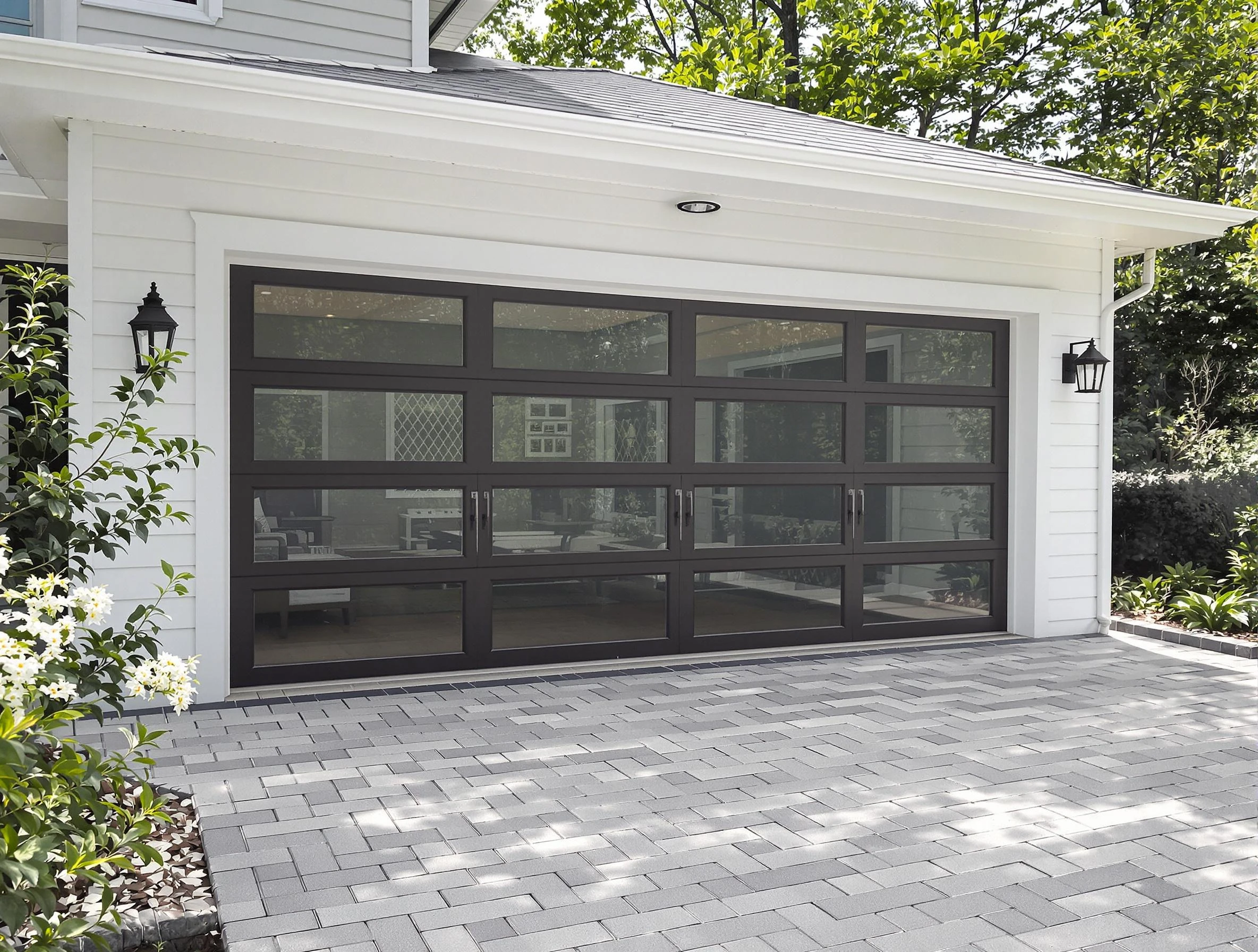 King George Garage Door Repair design specialist presenting custom garage door options to King George homeowner