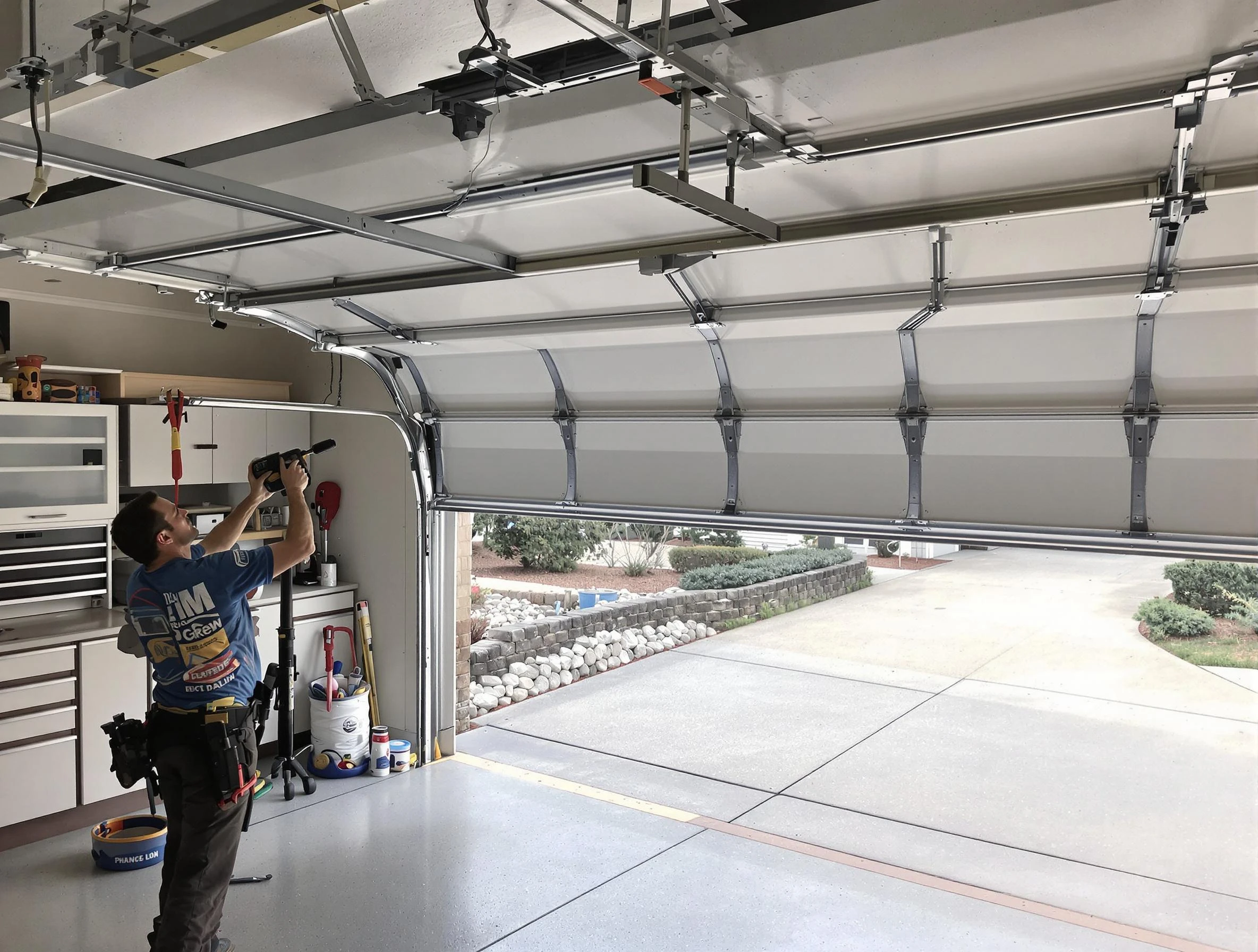 Garage door track repair service by King George Garage Door Repair in King George